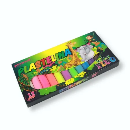Plastelina 12 kolorów FLUO